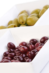 Studio shot of olives in bowl