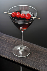 Studio shot of drink in martini glass