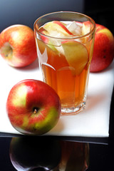 Close up of apple juice