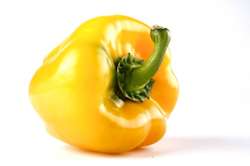 Yellow pepper on white background