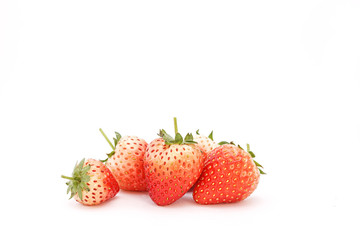Strawberry group isolated on white background