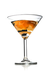 Studio shot of drink in martini glass