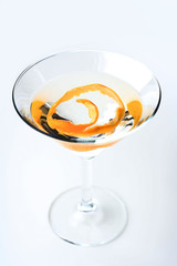 Studio shot of drink in martini glass