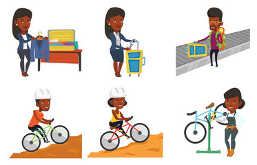 Vector set of traveling people.