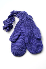 Baby gloves on white background