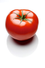 Close-up of tomatoes on white background