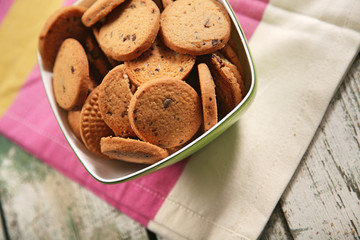 Close-up of cookies in bowl