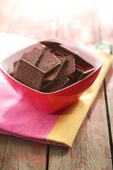 Close-up of chocolate cookies in bowl