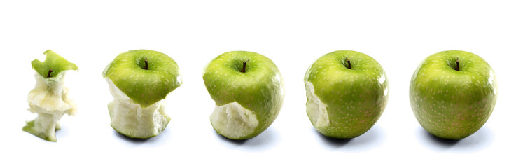 Apples on white background  - close-up