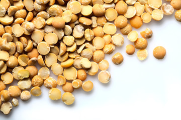 Lentil on white background  - close-up