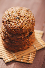 Cookies on wooden mat