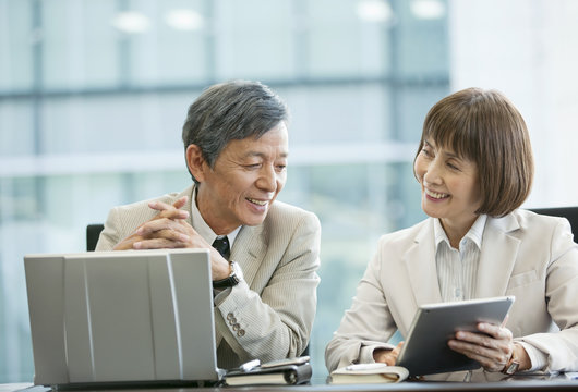 Two businessmen in a meeting