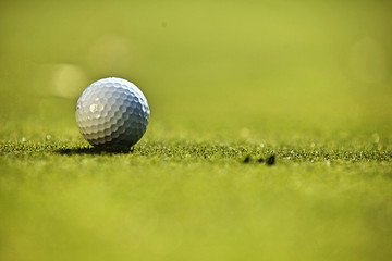 Golf ball on grass