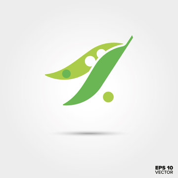 peas in the pod vegetable vector icon