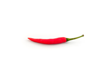Fresh Spicy red chili pepper on white background