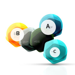 Shiny hexagons with infographics options