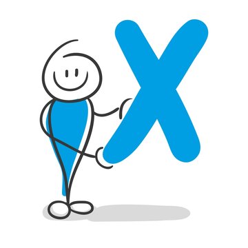 Stick Figure Series Blue / Alphabet X