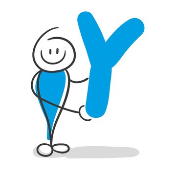 Stick Figure Series Blue / Alphabet Y