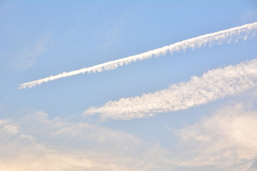 Sky and cloud, clear blue sky with plain white cloud with space for text