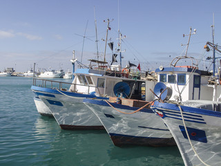 fishing boats at the harbor of Trapani, Sicily, Italy