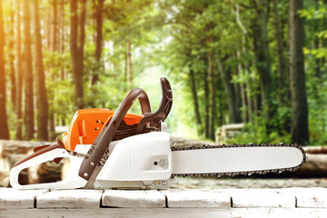 Naklejka premium forest and machine 