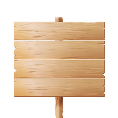 Wooden Signboards Vector. Wood Sign Board Isolated On White Background