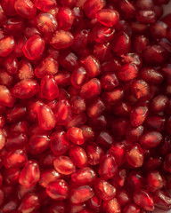 Fresh ripe pomegranate. Macro with shallow depth of field.