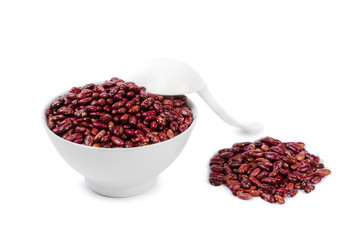 Red beans isolated on white background