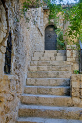 Front entrance to homes and buildings within Eze, France