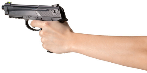 Handgun isolated on white background