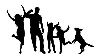 Vector silhouette of family.