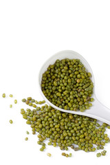 Mung beans isolated on white background