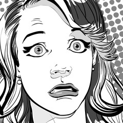 Portrait of surprised woman. Surprised woman. Surprised girl.