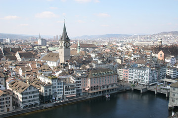 Fototapeta na wymiar Aerial view of Zurich, Switzerland