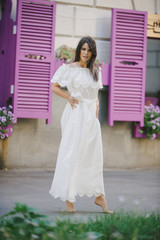 Fototapeta premium brunette in a dress