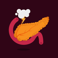 Pancreas pain vector illustration