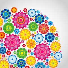 Fototapeta premium Flowers spring design on a white background, floral illustration.