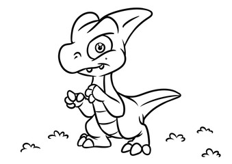 Dinosaur coloring page cartoon Illustrations isolated image animal character
