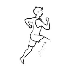 Fototapeta na wymiar running man sport or health icon image vector illustration design 