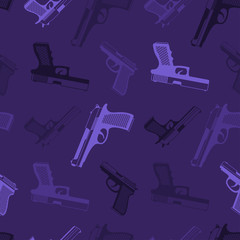 Set of Gun Icons purple background