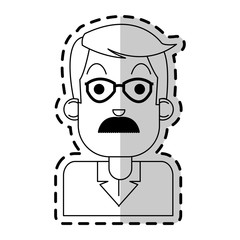 middle age man with glasses and mustache icon image vector illustration design 