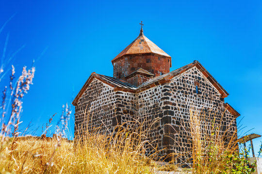 Scenic view of an old Sevanavank church in Sevan, Armenia