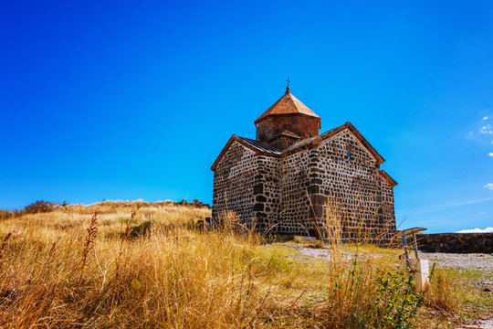 Scenic view of an old Sevanavank church in Sevan, Armenia