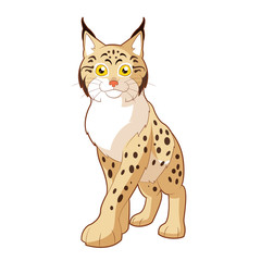 Cartoon smiling Lynx