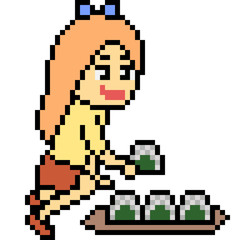 vector pixel art lunch