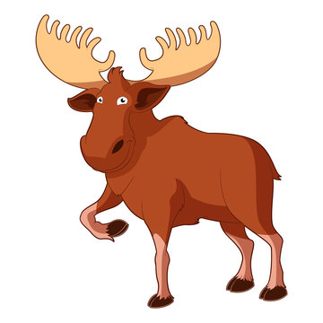 Cartoon smiling Moose