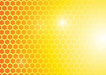 Vector : Hexagons on yellow and orange background