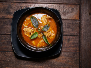 Massaman curry with thai basil leaves
