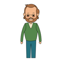 middle age man cute cartoon icon image vector illustration design 