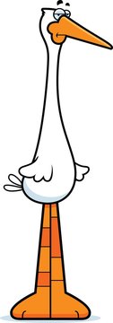 white stork cartoon standing orange legs clip art preview